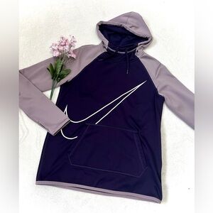 Nike Dri-Fit Lavender 'Swoosh' Logo Hooded Sweatshirt - Small